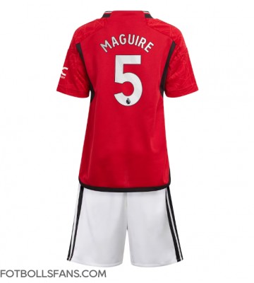Manchester United Harry Maguire #5 Replika Hemmatröja Barn 2023-24 Kortärmad (+ Korta byxor)